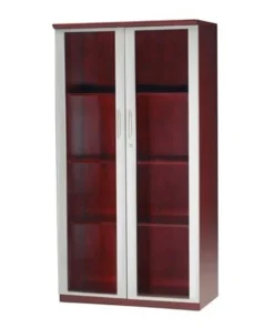 Safco Veneer Wall Cabinet With Glass, VCGCRY