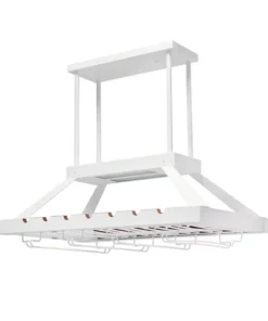 Elegant Designs 2 Light LED Overhead Wine Rack, White