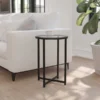 Flash Furniture Round Glass End Table with Matte Black Frame