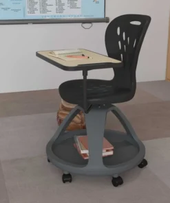 Flash Furniture Black Mobile Desk Chair - 360° Tablet Rotation