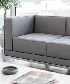 Flash Furniture Gray LeatherSoft Modular Left Corner Chair