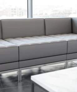 Flash Furniture Hercules Imagination Series Contemporary Gray Leathersoft Middle Chair