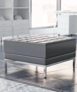 Flash Furniture Hercules Imagination Series Gray Leathersoft Ottoman