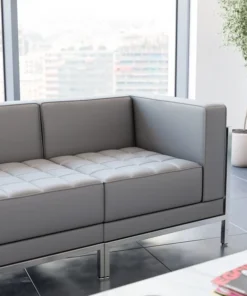 Flash Furniture Gray LeatherSoft Modular Right Corner Chair