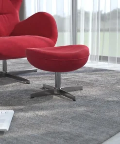 Flash Furniture Red Fabric Saddle Wing Ottoman