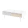 Bestar Adara 48W Coffee Table, Uv White And Mountain Ash Gray