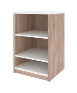 Bestar Cielo 20W 19.5“ Low Storage Unit, Rustic Brown & White