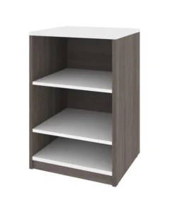 Bestar Cielo 20W 19.5“ Low Storage Unit, Bark Grey & White
