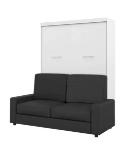 Bestar Nebula 78W Queen Murphy Bed and a Sofa, White