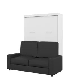 Bestar Nebula 73W Full Murphy Bed and a Sofa, White