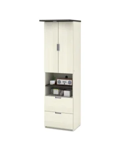 Bestar Lumina 24W Storage Unit with 2 Drawers, White Chocolate
