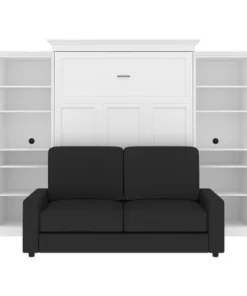 Bestar Versatile Queen Murphy Bed, Two Storage Units And A Sofa (115“)