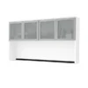 Bestar Pro-Concept Plus 72W Hutch with Frosted Glass Doors, White