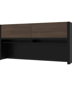 Bestar Connexion 71W Hutch for Narrow Desk Shell, Antigua & Black