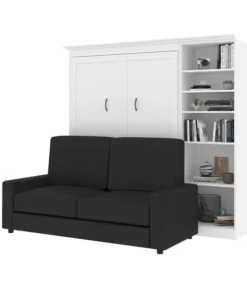 Bestar Versatile Full Murphy Bed, A Storage Unit And A Sofa (84“)