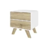 Bestar Alhena 20W End Table, White Uv & Sandy Brown Oak