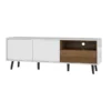 Bestar Alga 63W TV Stand for 55" TV, White & Walnut Brown