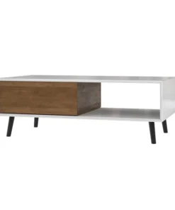 Bestar Alga 48W Coffee Table, White & Walnut Brown