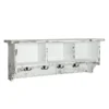 Alaterre Furniture Country Cottage Coat Hooks with Storage Cubbies, White Antique Finish