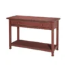 Alaterre Furniture Country Cottage Media/Console Table, Red Antique Finish