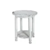Alaterre Furniture Country Cottage Round End Table, White Antique Finish