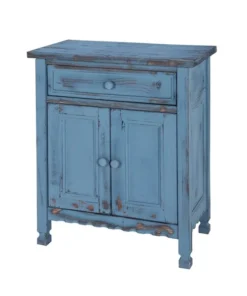 Alaterre Furniture Country Cottage Accent Cabinet, Blue Antique Finish
