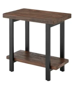 Alaterre Furniture Pomona Metal and Wood End Table
