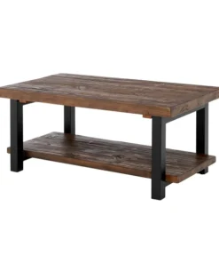 Alaterre Furniture Pomona 42" Metal and Wood Coffee Table