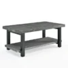 Alaterre Furniture Pomona 42" Metal and Wood Coffee Table, Slate Gray