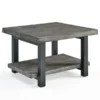 Alaterre Furniture Pomona 27" Metal and Wood Square Coffee Table, Slate Gray