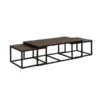 Alaterre Furniture Arcadia Acacia Wood 54" Coffee Table with Nesting Tables, Antiqued Mocha