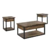 Alaterre Furniture Claremont Rustic Wood Set with Coffee Table and End Table with Drawer