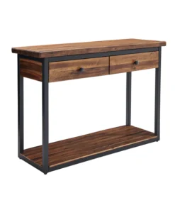 Alaterre Furniture Claremont 43"L Rustic Wood Console Table with Two Drawers and Low Shelf