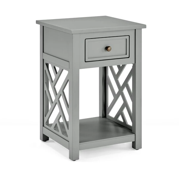 Alaterre Furniture Coventry 36" Coffee Table and Two End Tables with Drawer, Color: Gray - Image 2
