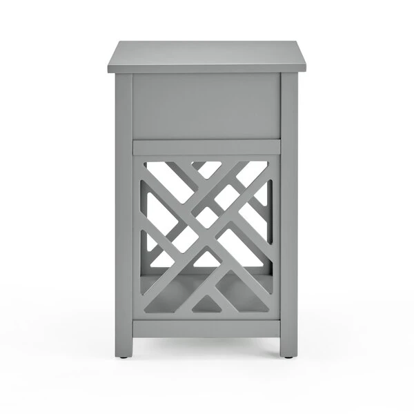 Alaterre Furniture Coventry 36" Coffee Table and Two End Tables with Drawer, Color: Gray - Image 4