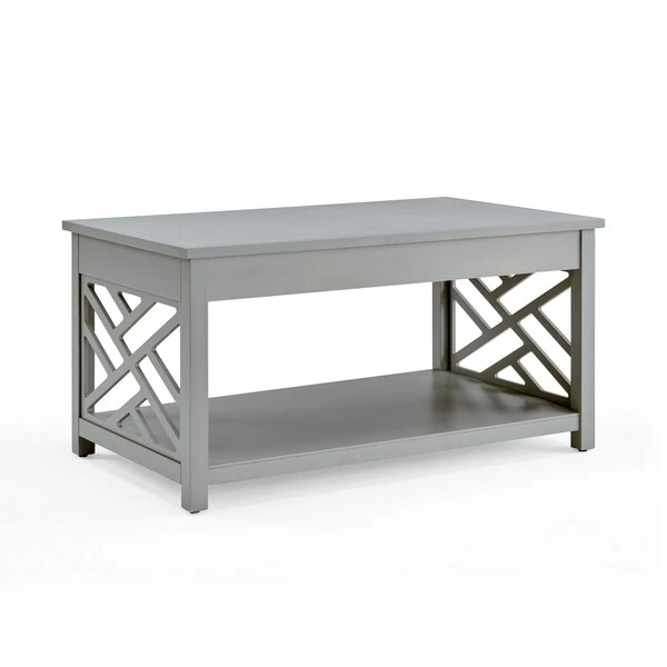 Alaterre Furniture Coventry 36" Coffee Table and Two End Tables with Drawer, Color: Gray - Image 7