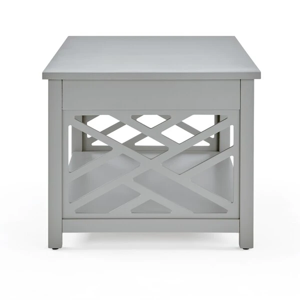 Alaterre Furniture Coventry 36" Coffee Table and Two End Tables with Drawer, Color: Gray - Image 5