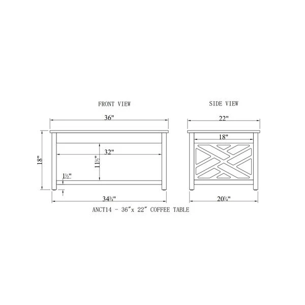 Alaterre Furniture Coventry 36" Coffee Table and Two End Tables with Drawer, Color: Gray - Image 6