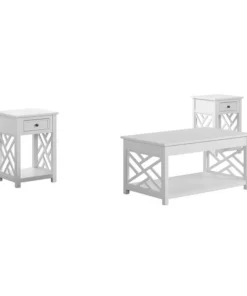 Alaterre Furniture Coventry 36" Coffee Table and Two End Tables with Drawer, Overall Height: 18