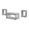Alaterre Furniture Coventry 36" Coffee Table and Two End Tables with Tray Shelf, Color: Gray