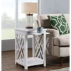 Alaterre Furniture Coventry Wood End Table with Tray Shelf and Bottom Shelf