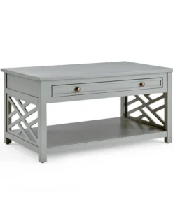 Alaterre Furniture 36 W, 22 L, 18 H, Pine with Composite Wood Top, Gray