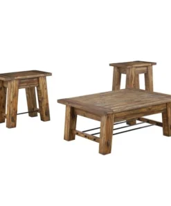 Alaterre Furniture Durango Industrial Wood 48"L Coffee Table and 27" W End Table