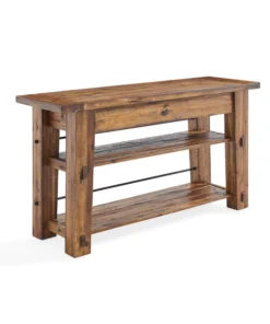 Alaterre Furniture Durango 54"L Industrial Wood Console/Media Table with Two Shelves