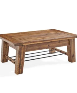 Alaterre Furniture Durango 48"L Industrial Wood Coffee Table