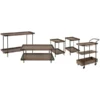 Alaterre Furniture Kyra 5-Piece Oak and Metal Living Room Set