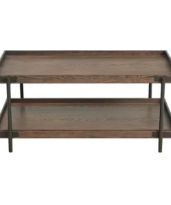 Alaterre Furniture 42 W, 26 L, 18 H, Oak Top, Rustic Brown