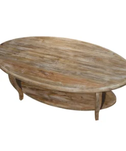 Alaterre Furniture Rustic - Reclaimed Oval Coffee Table, Driftwood