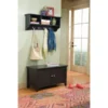 Alaterre Furniture Shaker Cottage Storage Coat Hook with Cabinet Bench Set, Charcoal Gray