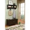 Alaterre Furniture Shaker Cottage Storage Coat Hook with Cabinet Bench Set, Chocolate